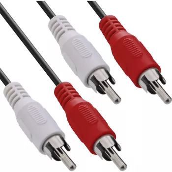 InLine garso laidas, 2x RCA M/M 1 m, juodas