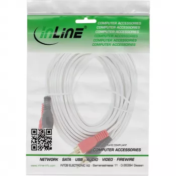 InLine RCA laidas 2x RCA kištukas / kištukas auksuotas 7 m, baltas