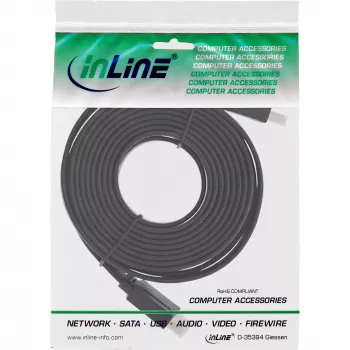 InLine HDMI Flat Cable High Speed Cable su Ethernet auksuotas juodas 1,5m