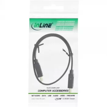 InLine HDMI plokščias laidas High Speed su Ethernet auksuoti kontaktai juodas 0.5m