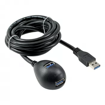 InLine USB 3.2 Gen.1 ilginimo laidas USB A kištukas / A lizdas + maitinimas, su stovu, juodas, 3 m