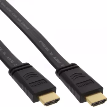 InLine HDMI plokščias kabelis High Speed su Ethernet auksuoti kontaktai juodas 2m