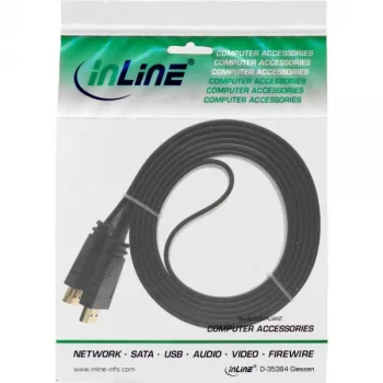 InLine HDMI plokščias kabelis High Speed su Ethernet auksuoti kontaktai juodas 2m