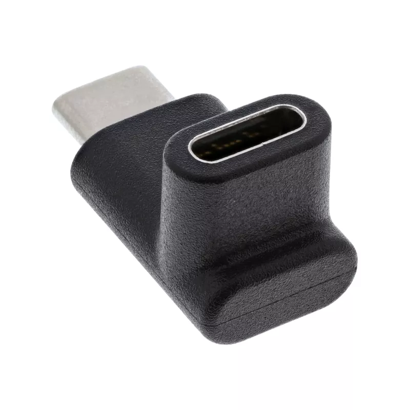 USB 3.2 Gen.2 adapteris InLine 35807 USB-C kištukas į lizdą, lenktas aukštyn/žemyn