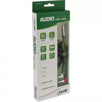 InLine Slim Audio lėktuvo sėdynės adapterio kabelis 2x 3,5 mm kištukas į 1x 3,5 mm lizdą, 2 m
