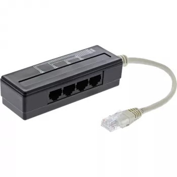 InLine 4 krypčių telefono prievado skirstytuvas, RJ45 kištukas į 4× RJ45 lizdus, 0,15 m