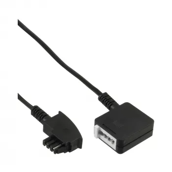 Telefono prailginimo kabelis InLine TAE-F 15m juodas