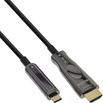 InLine USB Display AOC laidas, USB-C (vyriškas) – HDMI (vyriškas), DP Alt Mode, 50 m