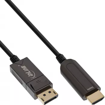 InLine DisplayPort į HDMI AOC keitiklio laidas, 4K/60Hz, juodas, 50 m