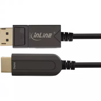 InLine DisplayPort į HDMI AOC keitiklio laidas, 4K/60Hz, juodas, 50 m