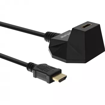 InLine HDMI Station, HS HDMI laidas su Ethernet, M/F, juodas, paauksuoti kontaktai, 5m