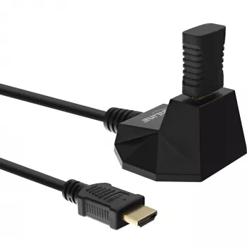 InLine HDMI Station, HS HDMI laidas su Ethernet, M/F, juodas, paauksuoti kontaktai, 5m