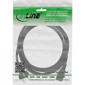 InLine maitinimo laidas, CEE 7/7 tiesus / 3 kontaktų IEC C13 patinas, juodas, 0,5 m