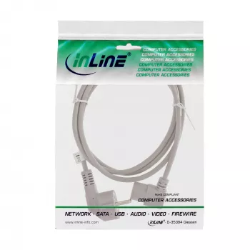 InLine maitinimo laidas, CEE 7/7 kampuotas / 3 kontaktų IEC C13 kampuotas, pilkas, 1 m
