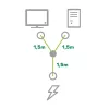 InLine Y formos maitinimo laidas 1x CEE 7/7 kampuotas / 2x 3 kontaktų IEC C13 kištukas, 3 m