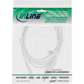 InLine maitinimo laidas, Euro kištukas / Euro8 kištukas, baltas, 5,0 m