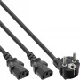 InLine Y formos maitinimo laidas 1x CEE 7/7 kampuotas / 2x 3 kontaktų IEC C13 vyriškas, 5 m