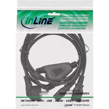 InLine Y formos maitinimo laidas 1x CEE 7/7 kampuotas / 2x 3 kontaktų IEC C13 vyriškas, 5 m