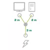 InLine Y formos maitinimo laidas 1x CEE 7/7 kampuotas / 2x 3 kontaktų IEC C13 vyriškas, 5 m