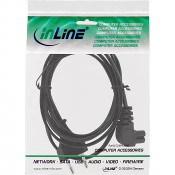 InLine maitinimo laidas, Euro kištukas / Euro8 lizdas kampuotas, juodas, 3 m