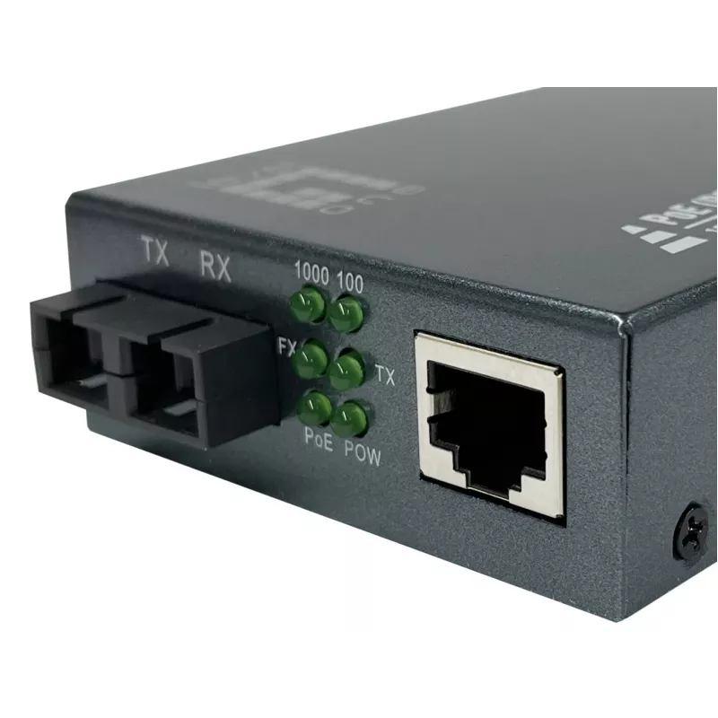 Levelone RJ45 į SC Gigabit medijos keitiklis, PoE PSE, daugiamodis pluoštas, 0,5 km