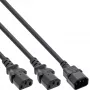 InLine maitinimo Y-laidas vokiškas F tipas 1x IEC-C14 į 2x IEC-C13 3 m