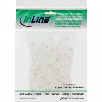 InLine Modular Plug 8P4C RJ45 lizdas juostiniam kabeliui ISDN 100 vnt.