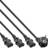 InLine Y maitinimo laidas 1x CEE 7/7 / 3x 3pin IEC C13 kištukas 16657I juodas 5m