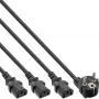 InLine Y maitinimo laidas 1x CEE 7/7 / 3x 3pin IEC C13 kištukas 16657I juodas 5m