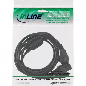 InLine Y maitinimo laidas 1x CEE 7/7 / 3x 3pin IEC C13 kištukas 16657I juodas 5m