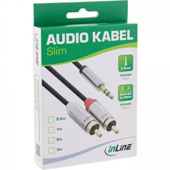 InLine plonas garso kabelis 3,5 mm kištukas / 2x RCA kištukai 0,5 m