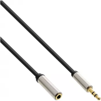 InLine Slim garso laidas 3,5 mm kištukas / lizdas stereo 0,5 m, juodas