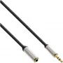 InLine Slim garso laidas 3,5 mm kištukas / lizdas stereo 0,5 m, juodas