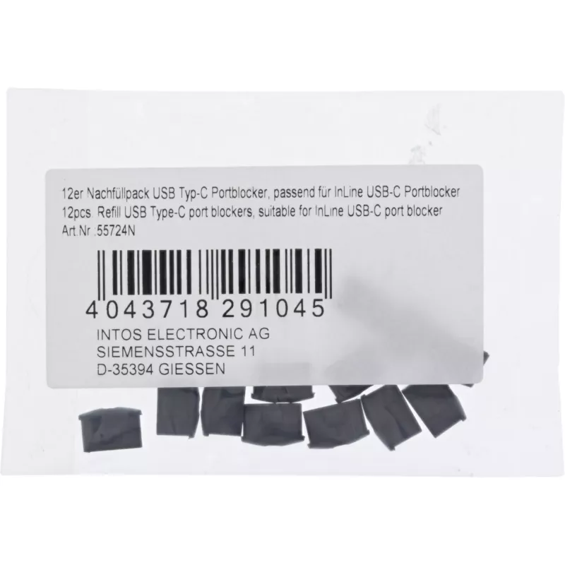 InLine 12 vnt. papildymo rinkinys USB-C prievadų blokatoriams 55724