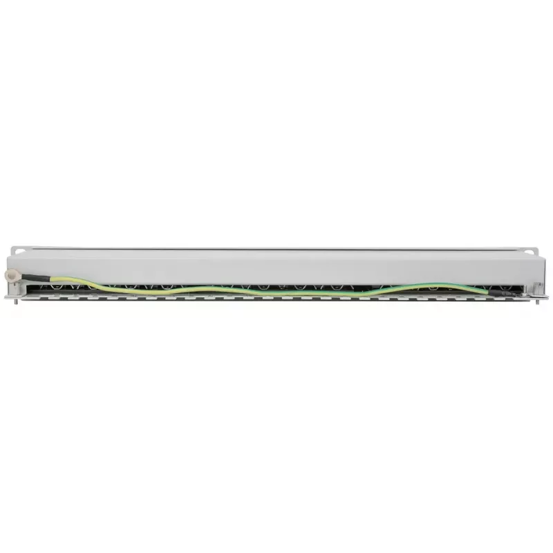 Intellinet skydinis pataisų skydelis, Cat6a, FTP, 24 prievadai, 1U, 90° viršutinis įvedimas, pilka