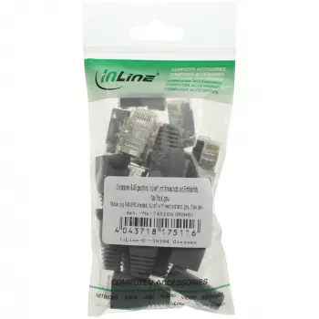 InLine RJ45 8P8C ekranuotas užspaudžiamas lizdas su laidų kreiptuvu ir apsauga nuo lenkimo, pilkas
