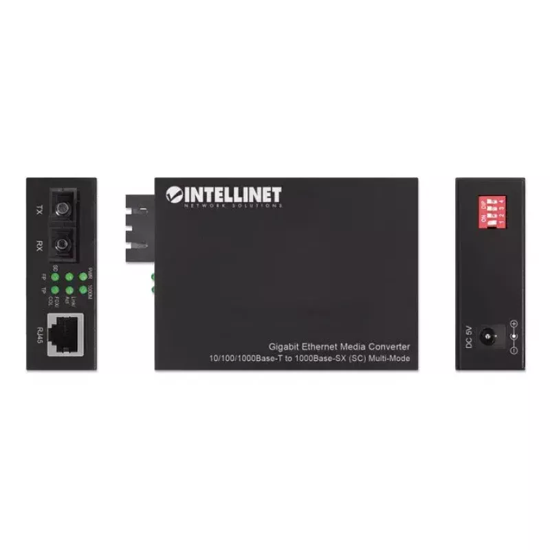 Intellinet Gigabit Ethernet Media Converter 10/100/1000Base-T į 1000Base-SX (SC) kelių režimų, 550 m