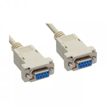 InLine null modem kabelis DB9 Pin moteriškas / moteriškas, užspaustas, pilkas, 2 m