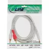 InLine garso laidas 2x RCA patinas / 3,5 mm patinas Stereo baltas/auksinis 3 m