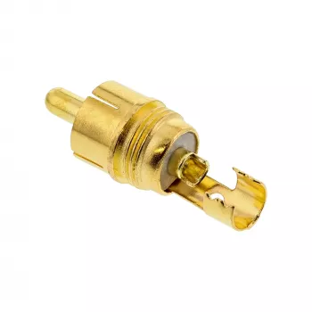 InLine RCA lizdas litavimui, juodas su baltu žiedu, 6 mm kabeliui