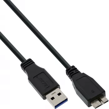 USB 3.2 Gen.1 laidas Type A / Micro B InLine 35410 1m juodas