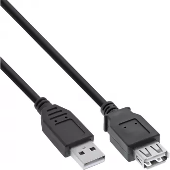 InLine 34610B USB 2.0 prailginimo laidas A tipo kištukas / lizdas, juodas, 1 m
