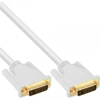 InLine DVI-D kabelis 24+1 kištukas / kištukas DVI Dual Link baltas/auksinis 5 m