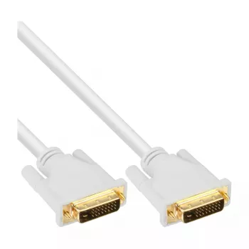 InLine DVI-D kabelis 24+1 kištukas / kištukas DVI Dual Link baltas/auksuotas 2 m