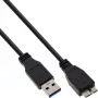 InLine USB 3.2 Gen.1 kabelis, USB-A į Micro-USB B, 5 m, juodas (35450)