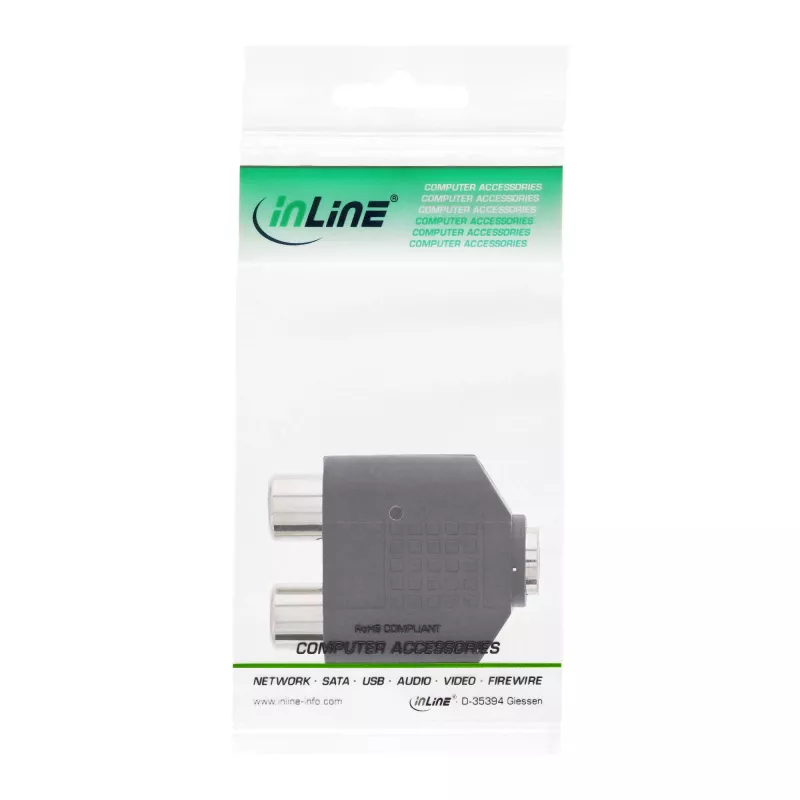 InLine garso adapteris 3,5 mm lizdas (motina) stereo į 2x RCA (motina) 99346