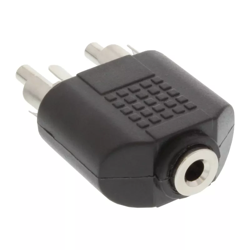 Garso adapteris 3,5 mm lizdas (moteris) stereo / 2x RCA (vyras) InLine 99343