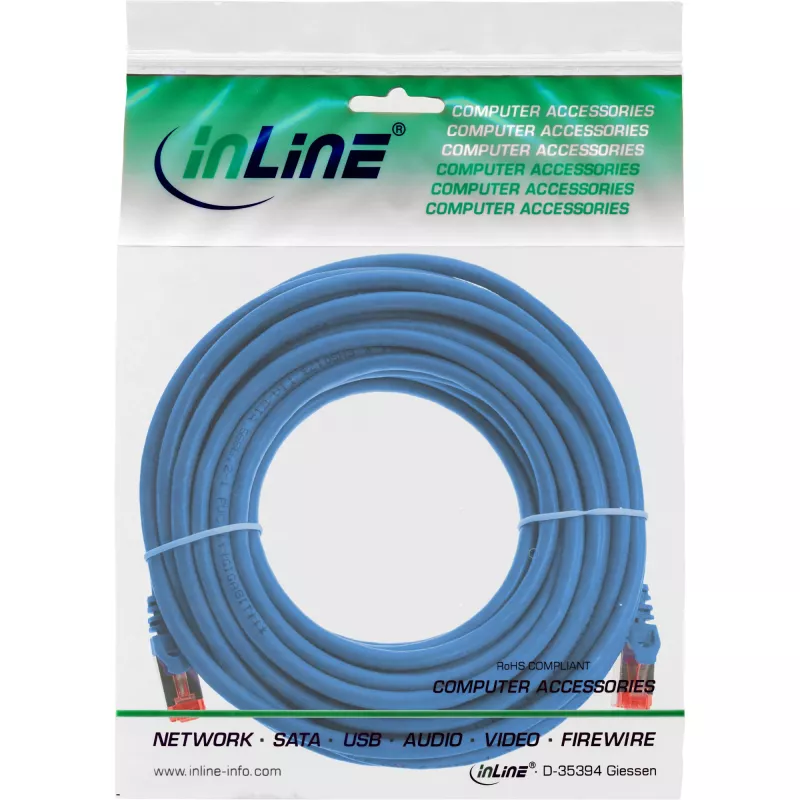 InLine Patch Laidas S/FTP PiMF Cat.6 250MHz PVC varis mėlynas 50m