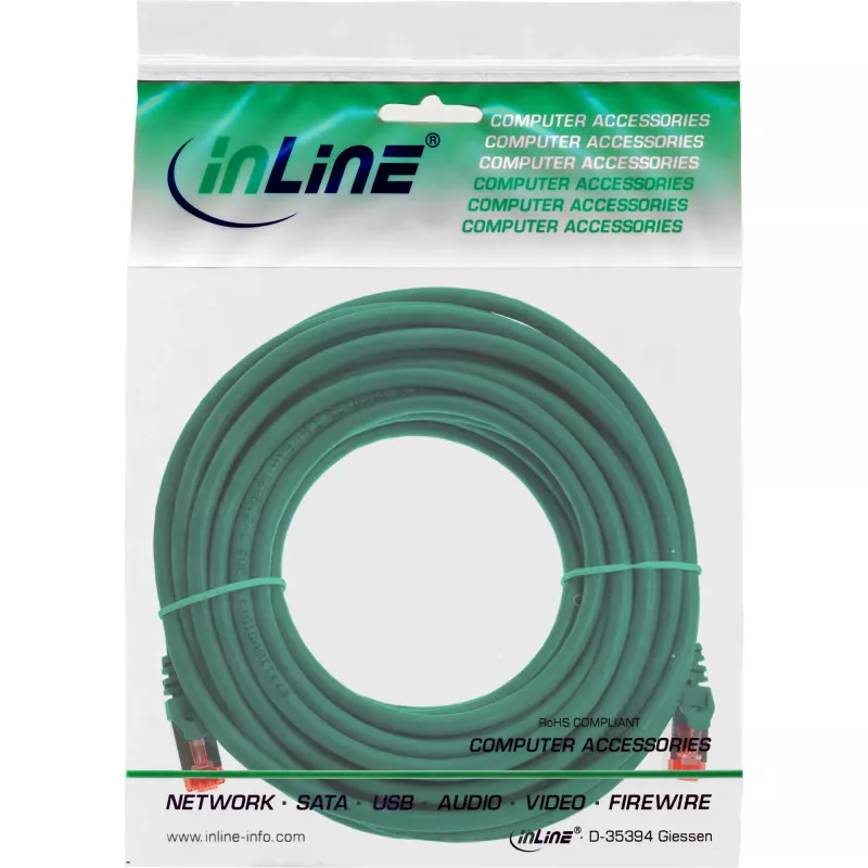 InLine Patch Laidas S/FTP PiMF Cat.6 250MHz PVC varis žalias 40m