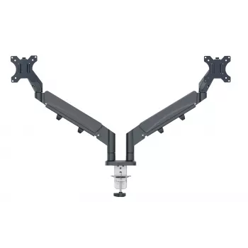 Dvigubas monitoriaus laikiklis Leitz Ergo Space Saving, 9 kg, 43,2 cm (17 col.), 81,3 cm (32 col.), 75 x 100 mm, aukščio reguliavimas, pilka